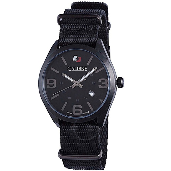 NWT Calibre Trooper Black Dial Black Canvas Strap Men's Watch SC-4T2-13-007 - Picture 1 of 3